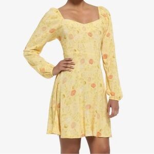 Her Universe Disney Yellow Floral Mini Dress Beauty and The Beast cosplay XS